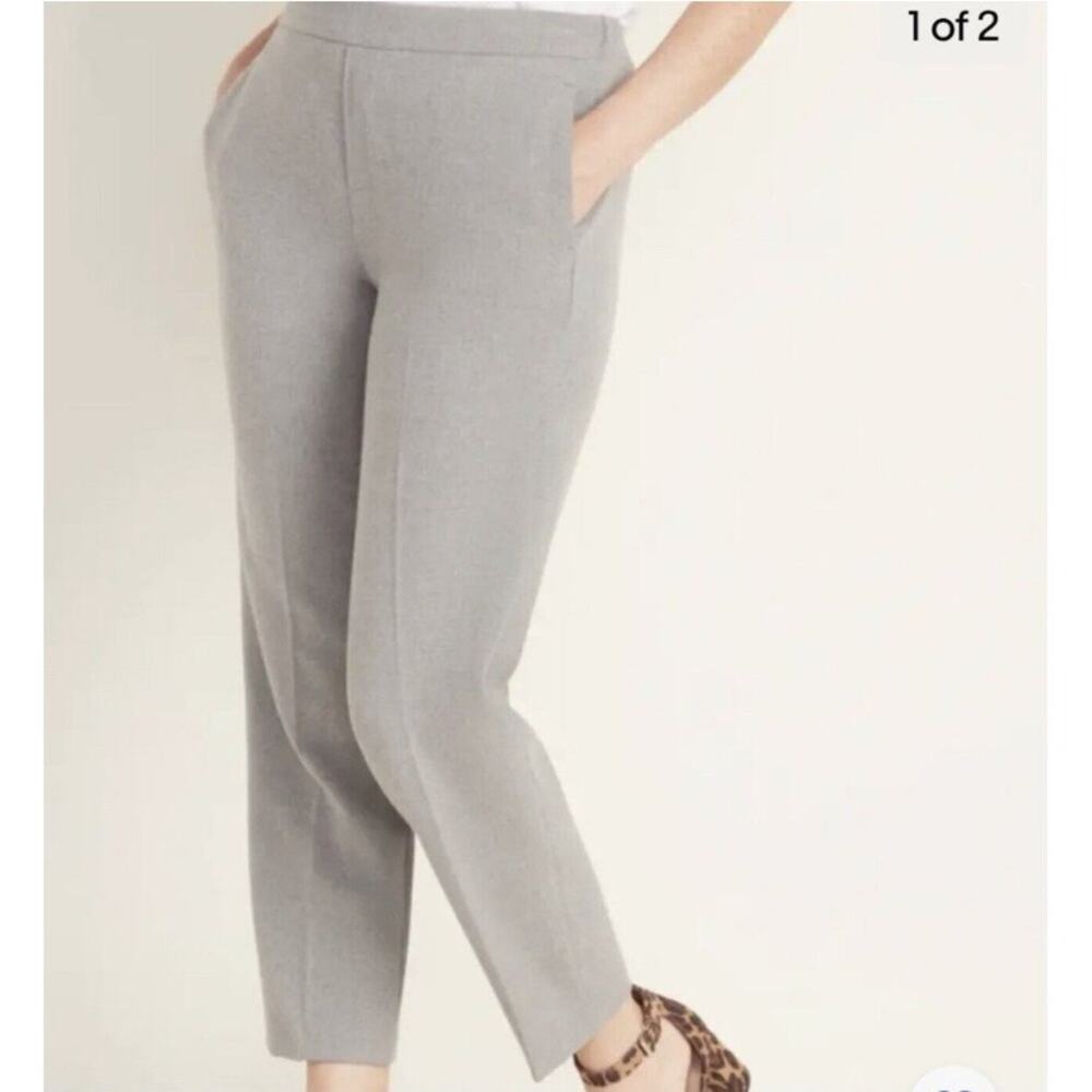 Old Navy Heather Gray Pull On Ankle Pant 0 Petite Career Academia Twee Comfort - Picture 10 of 10